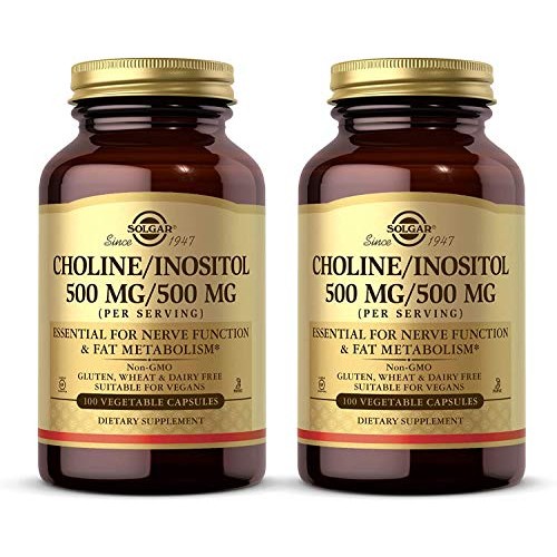 Solgar Choline/Inositol 500 mg/500 mg, 100 Vegetable Capsules - P...