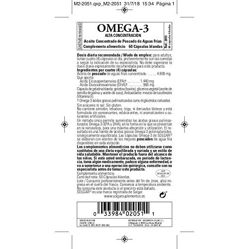 Solgar Double Strength Omega-3 700 mg, 60 Softgels - Fish Oil Sup...