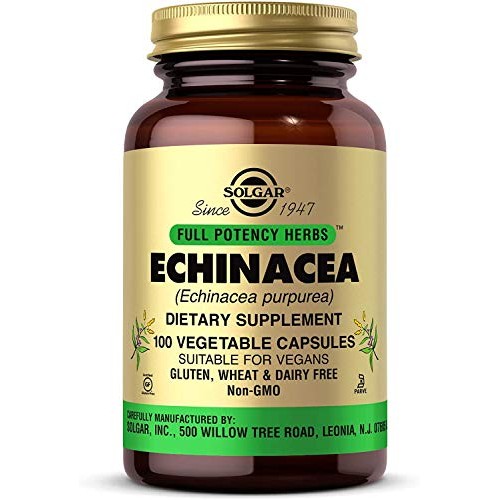 Solgar Echinacea, 100 Vegetable Capsules - Immune Support - Full ...