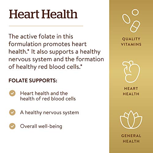 Solgar Folate 1000 mcg, 120 Tablets - 1000 mcg Bio-active Metafol...