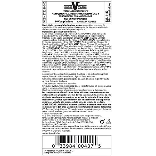 Solgar Formula VM-2000 Multinutrient System, 60 Tablets - Premi...