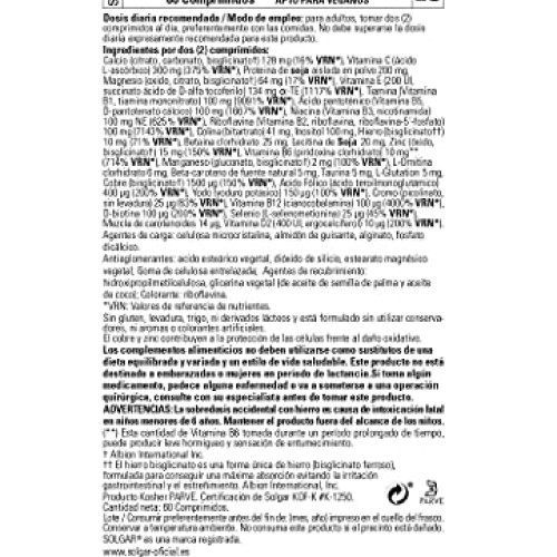 Solgar Formula VM-2000 Multinutrient System, 60 Tablets - Premi...