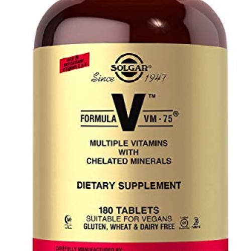 Solgar Formula VM-75, 180 Tablets - Multivitamin with Chelated Mi...