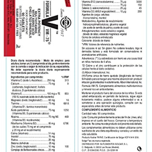 Solgar Formula VM-75, 90 Tablets - Multivitamin with Chelated Min...