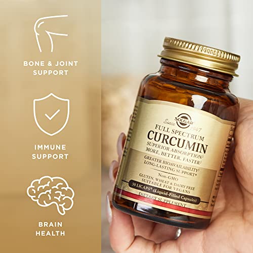 Solgar Full Spectrum Curcumin - 30 LiCaps, Pack of 3 - Superior A...