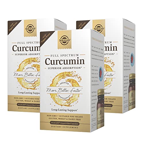Solgar Full Spectrum Curcumin - 30 LiCaps, Pack of 3 - Superior A...