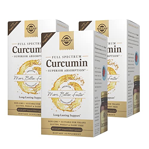 Solgar Full Spectrum Curcumin - 60 LiCaps, Pack of 3 - Superior A...