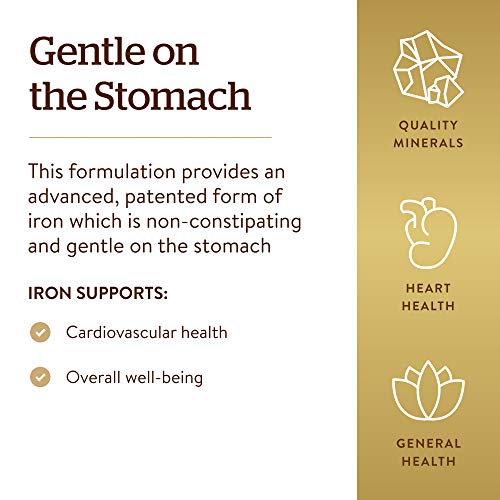 Solgar Gentle Iron, 180 Vegetable Capsules - Ideal for Sensitive ...