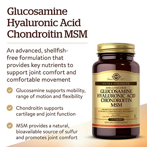 Solgar Glucosamine Hyaluronic Acid Chondroitin MSM, 120 Tablets -...