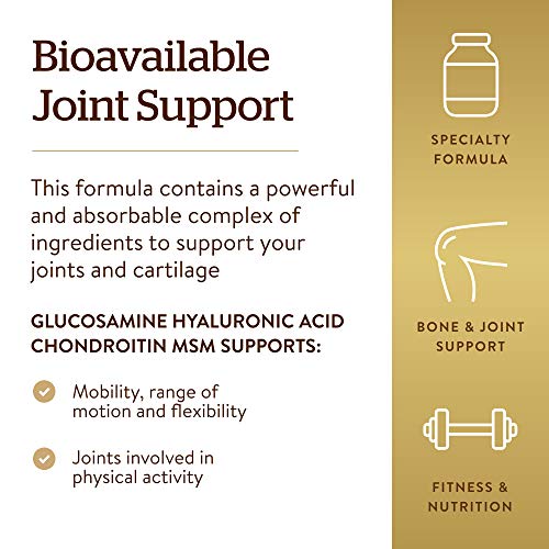 Solgar Glucosamine Hyaluronic Acid Chondroitin MSM, 120 Tablets -...