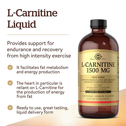 Solgar ? L-Carnitine Liquid, 1500 mg, 16 oz, Natural Lemon Flavor