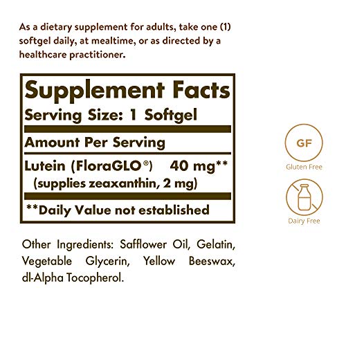 Solgar Lutein 40 mg, 30 Softgels - Supports Eye Health - Helps Fi...