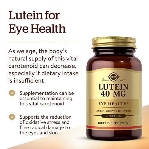 Solgar Lutein 40 mg, 30 Softgels - Supports Eye Health - Helps Fi...