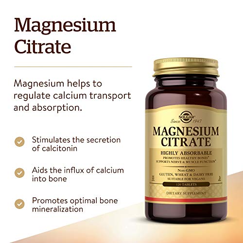Solgar Magnesium Citrate, 120 Tablets - Pack of 2 - Promotes Heal...