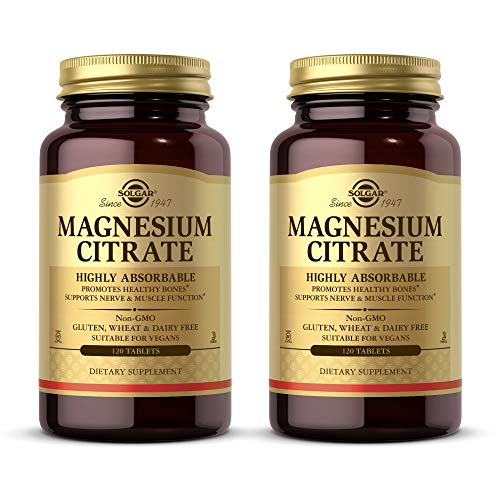 Solgar Magnesium Citrate, 120 Tablets - Pack of 2 - Promotes Heal...