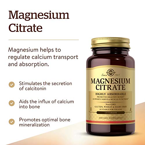 Solgar - Magnesium Citrate, 120 Tablets, Supports Nerve and Muscl...