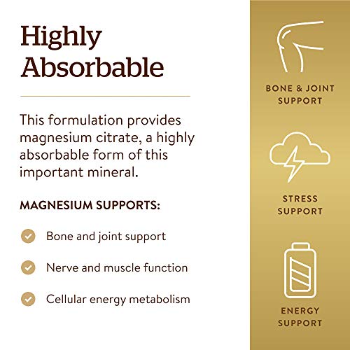 Solgar - Magnesium Citrate, 120 Tablets, Supports Nerve and Muscl...