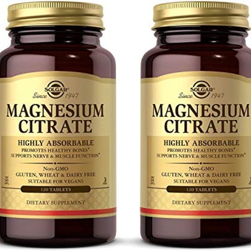 Solgar - Magnesium Citrate, 120 Tablets, Supports Nerve and Muscl...
