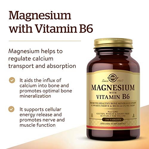 Solgar Magnesium with Vitamin B6, 250 Tablets - Promote Healthy B...