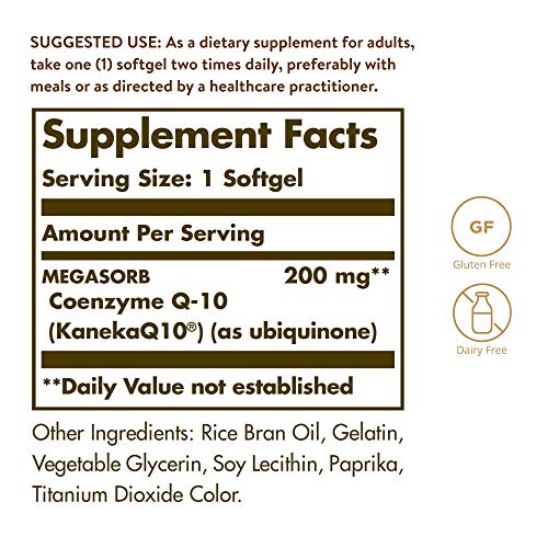 Solgar Megasorb CoQ-10 200 mg, 30 Softgels - Supports Heart & Bra...