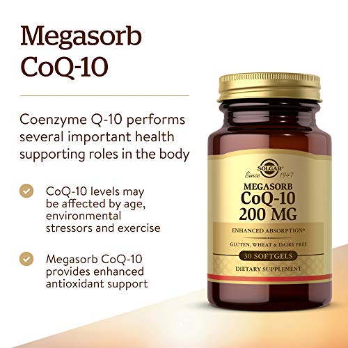 Solgar Megasorb CoQ-10 200 mg, 30 Softgels - Supports Heart & Bra...