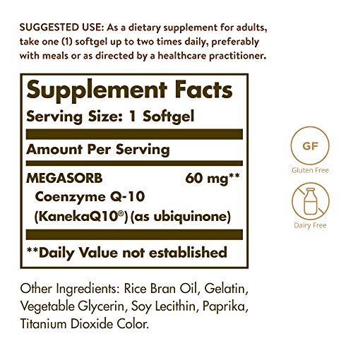 Solgar Megasorb CoQ-10 60 mg, 60 Softgels - Supports Heart & Brai...