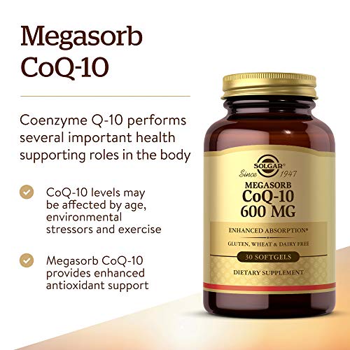 Solgar Megasorb CoQ-10 600 mg, 30 Softgels - Promotes Heart & Ner...