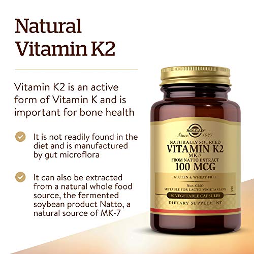 Solgar Natural Vitamin K2 MK-7 100 mcg, 50 Vegetable Capsules -...