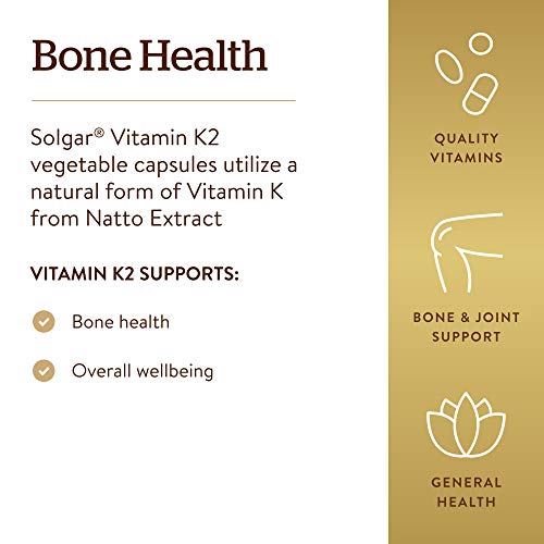 Solgar Natural Vitamin K2 MK-7 100 mcg, 50 Vegetable Capsules -...