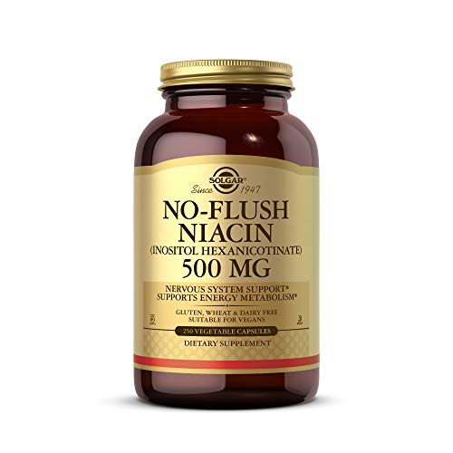 Solgar No-Flush Niacin 500 mg, 250 Vegetable Capsules - Cardiovas...