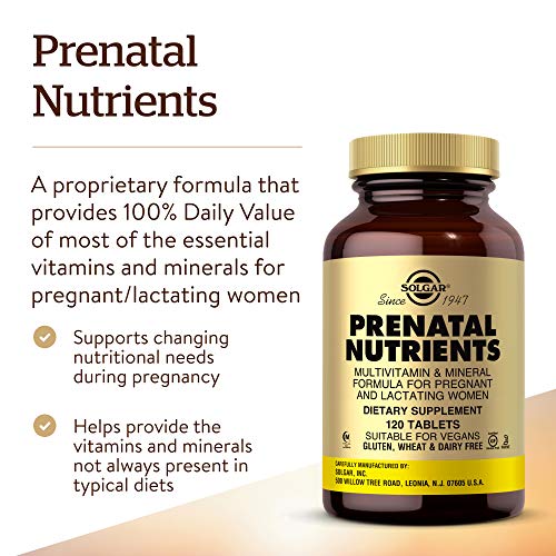 Solgar Prenatal Nutrients, 120 Tablets - Multivitamin & Mineral F...