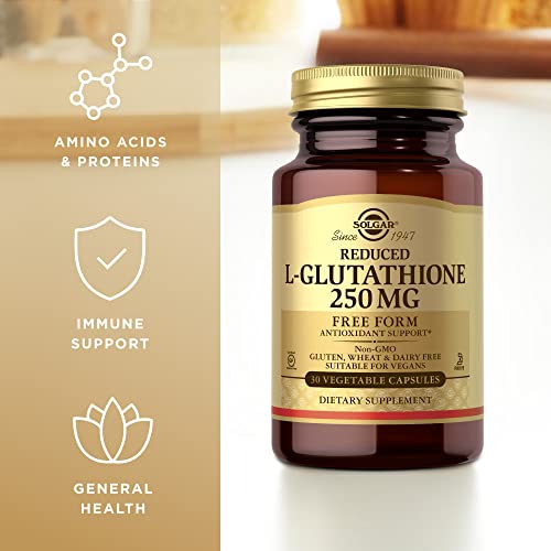 Solgar Reduced L-Glutathione 250 mg, 30 Vegetable Capsules - Anti...