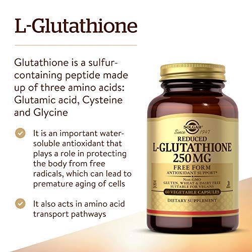Solgar Reduced L-Glutathione 250 mg, 60 Vegetable Capsules - Anti...