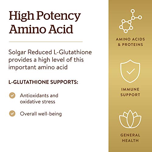 Solgar Reduced L-Glutathione 250 mg, 60 Vegetable Capsules - Anti...