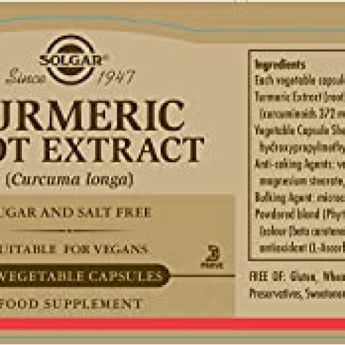 Solgar Standardized Turmeric Root Extract 400 mg, 60 Vegetable Ca...