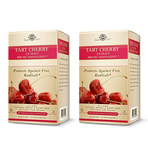 Solgar Tart Cherry 1000 mg, 90 Vegetable Capsules - 2 Pack - Anti...