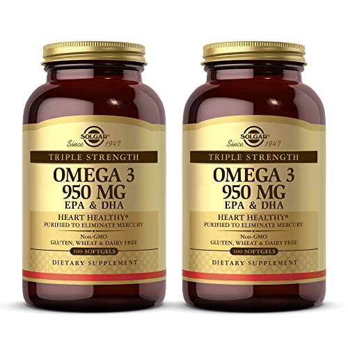 Solgar Triple Strength Omega 3 950 mg - 100 Softgels, Pack of 2 -...