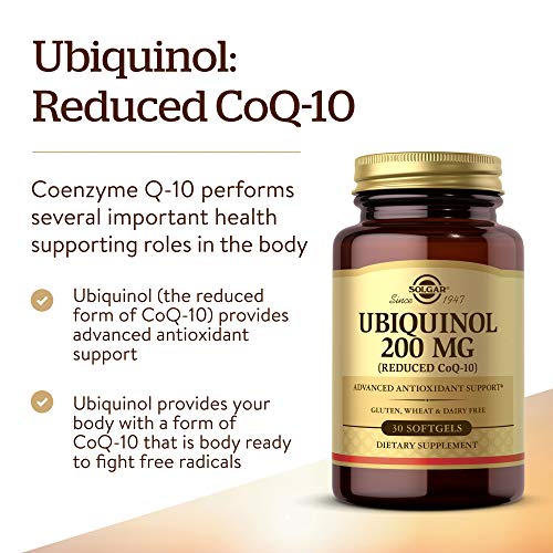 Solgar Ubiquinol 200 mg Reduced CoQ-10, 30 Softgels - Promotes ...