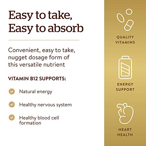 Solgar Vitamin B12 1000 mcg, 100 Nuggets - Energy Production, Red...