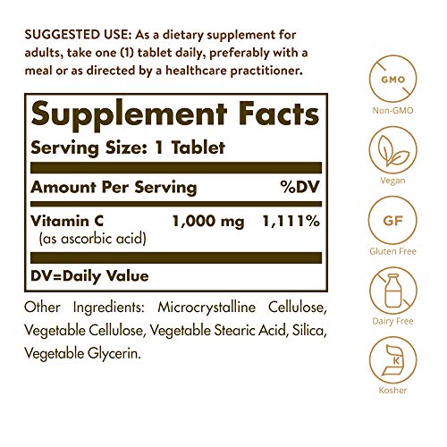 Solgar Vitamin C 1000 mg, 90 Tablets - Antioxidant & Immune Suppo...