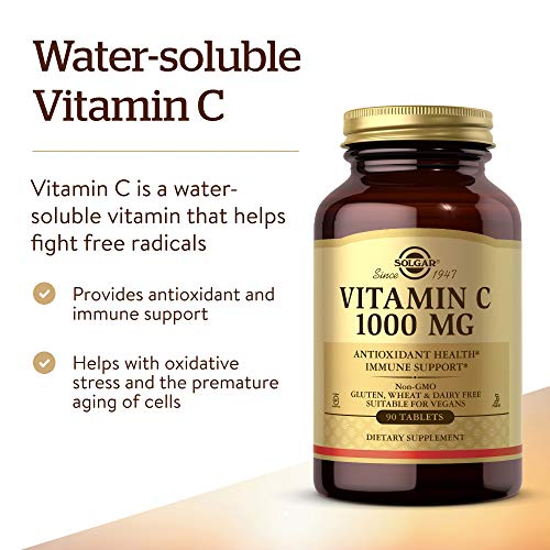 Solgar Vitamin C 1000 mg, 90 Tablets - Antioxidant & Immune Suppo...