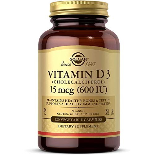 Solgar Vitamin D3 Cholecalciferol 15 mcg 600 IU, 120 Vegetabl...