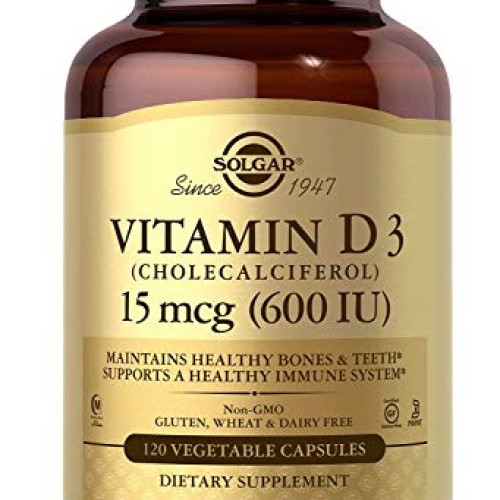 Solgar Vitamin D3 Cholecalciferol 15 mcg 600 IU, 120 Vegetabl...