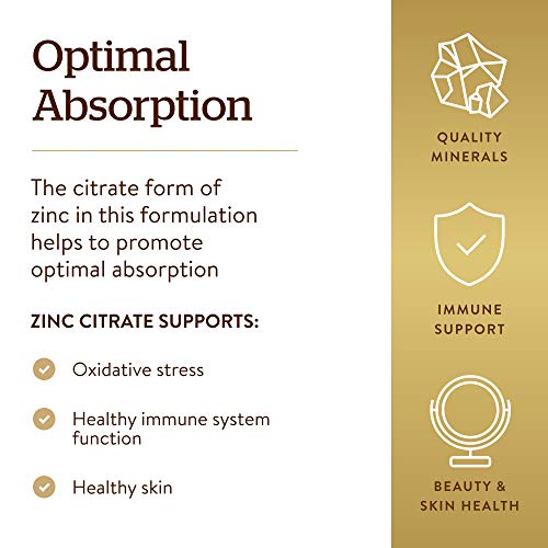 Solgar Zinc Citrate 30 mg, 100 Vegetable Capsules - Zinc for Heal...