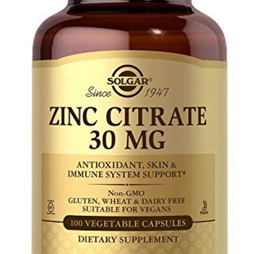 Solgar Zinc Citrate 30 mg, 100 Vegetable Capsules - Zinc for Heal...