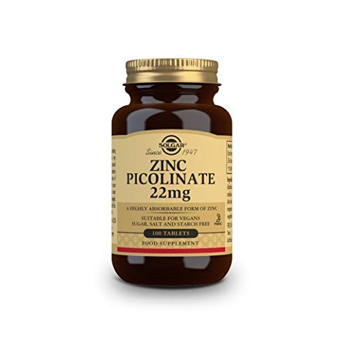 Solgar Zinc Picolinate 22 mg, 100 Tablets - Promotes Healthy Skin...