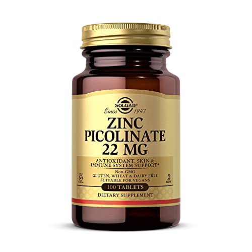 Solgar Zinc Picolinate 22 mg, 100 Tablets - Promotes Healthy Skin...