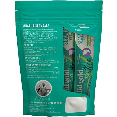 SeaMeal Squeeze Tuna Lickable Cat Treat with Seaweed for Skin, Co...