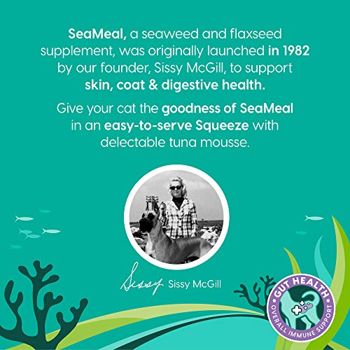 SeaMeal Squeeze Tuna Lickable Cat Treat with Seaweed for Skin, Co...