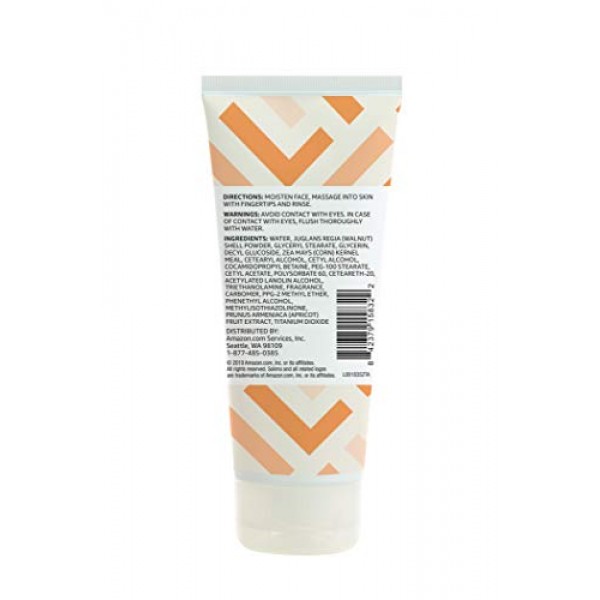 Amazon Brand - Solimo Apricot Scrub Facial Cleanser, 6 Ounce